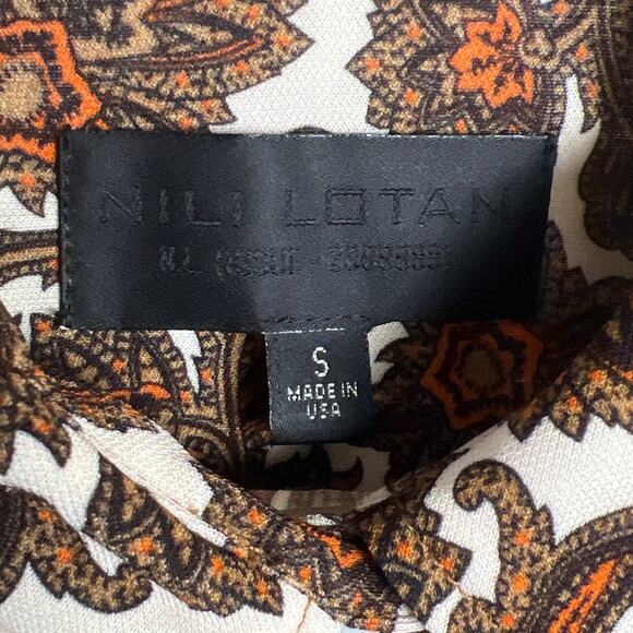 Nili Lotan Small Button Down Tapestry Paisley Boho Chic Shirt - Picture 3 of 7